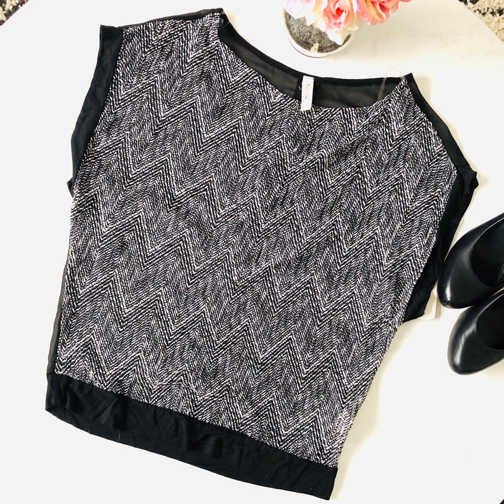 NWT Black and White Blouse